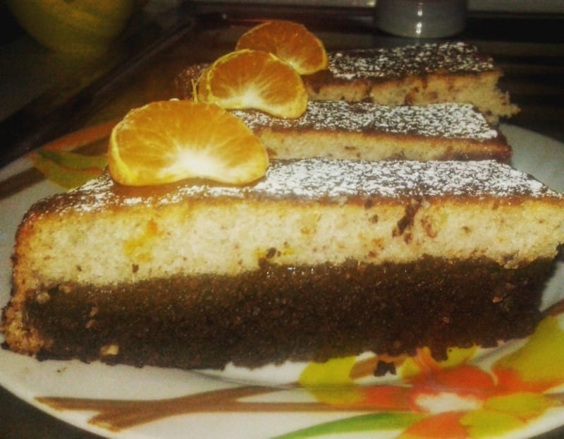 Торта со лешници и мандарини (или портокал)