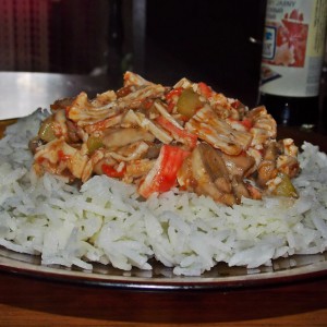 Басмати ориз со зеленчук и сурими 