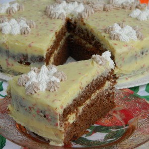 Торта со какао и ванила крем