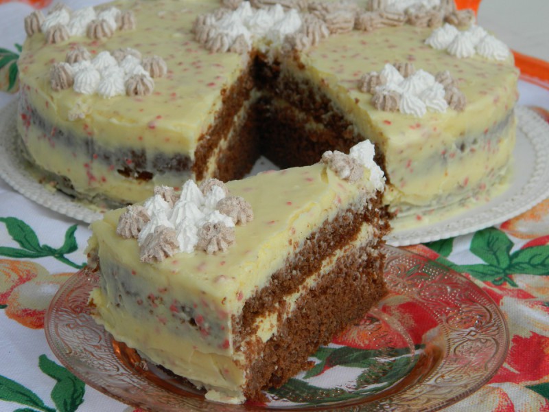 Торта со какао и ванила крем
