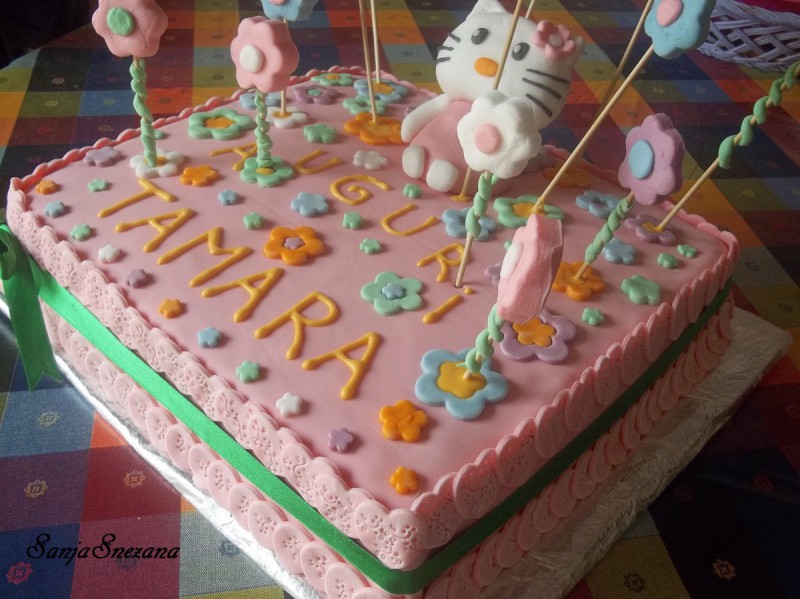 Роденденска торта Hello Kitty