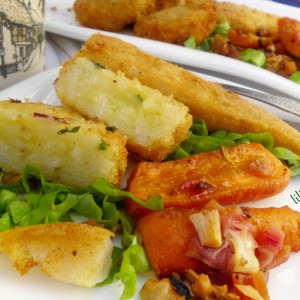 Посен ручек - полпети од компир со ориз со додаток од деликатесни моркови и ослич