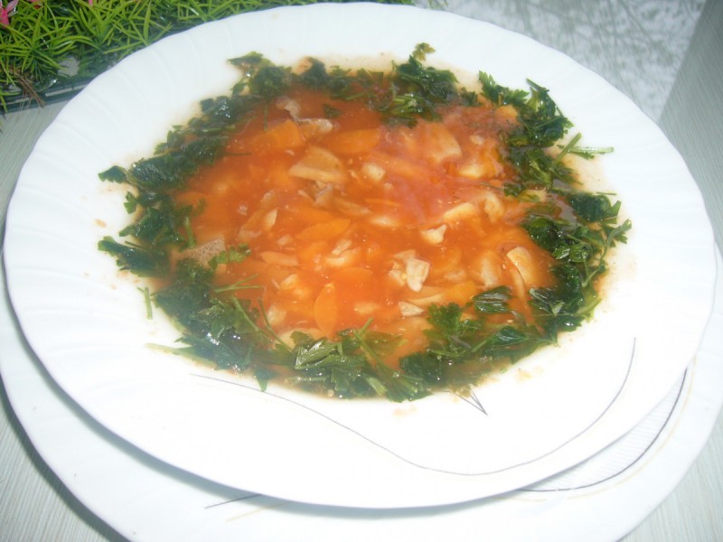 Посна чорба со печурки и домати (без масло)