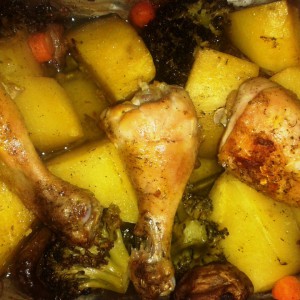 Пилешки копани со зеленчук