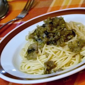 Шпагети со печурки (посно)