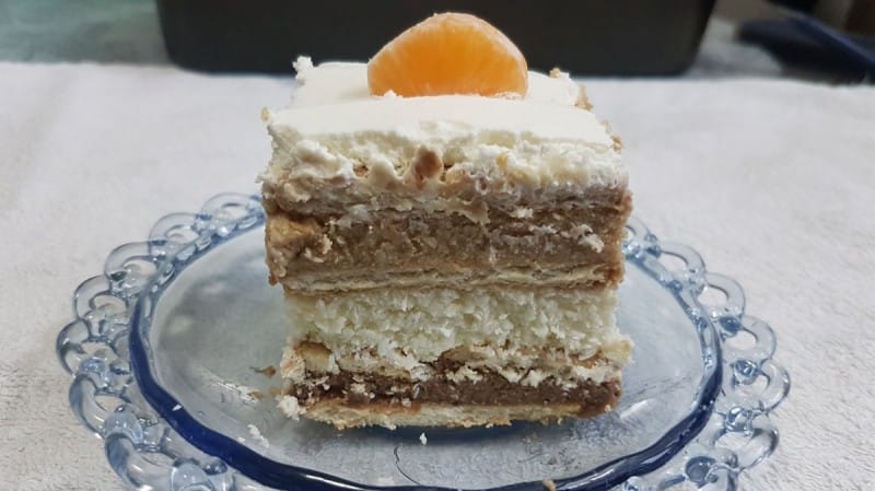 Крем бисквит торта со три вкуса (без печење)