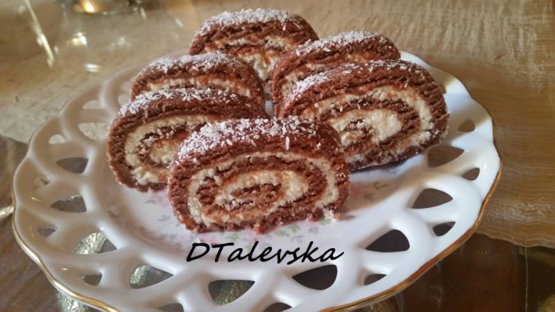 Кокос ролат (без печење)