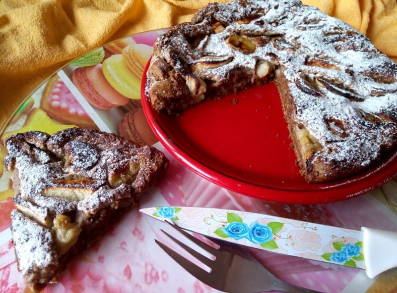 Колач со овесни снегулки и овошје (посно, без брашно)