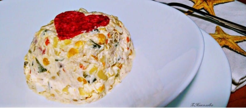 Пилешка салата со макарони