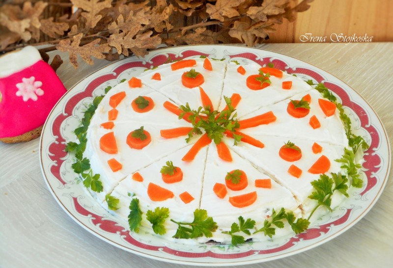 Солена торта со тортилји (без печење)