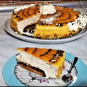 Орев - карамел огледало торта 