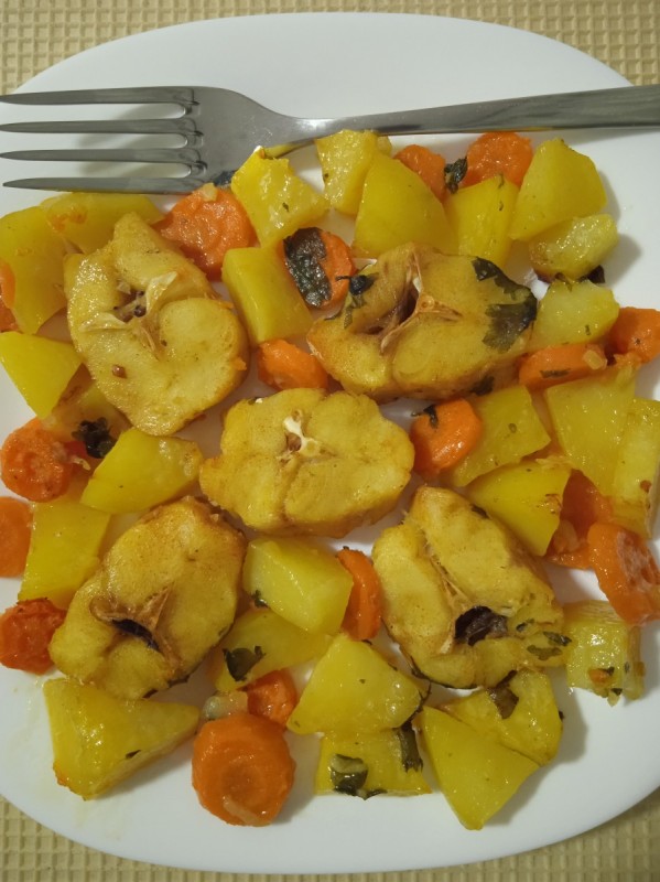 Печен Ослич со зеленчук (Посно)