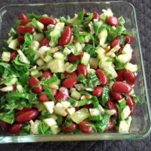 Грав салата со спанаќ, краставица и пиперка - посно (стар рецепт)