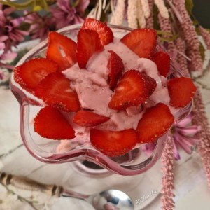 Домашен сладолед од агаве и јагоди